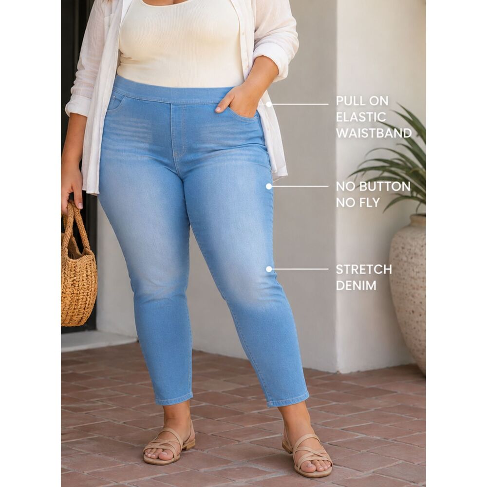 NEW! Torrid Denim Jeggings Womens 4X 4R Light Wash Pull On Stretch Skinny Jeans